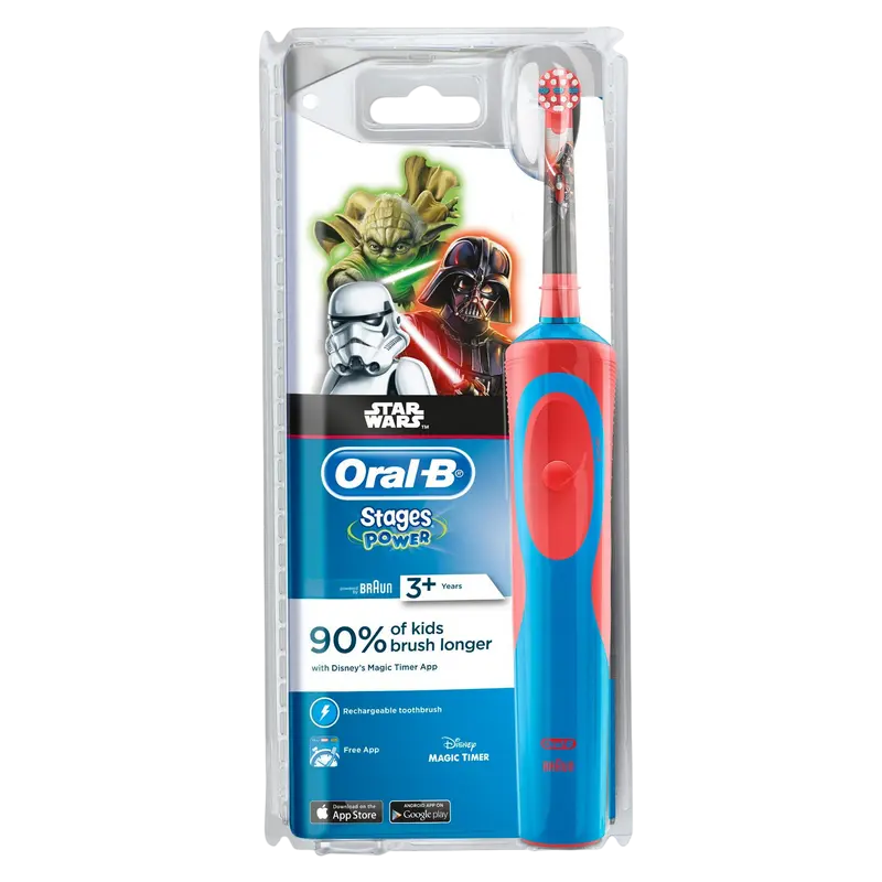 Электрическая зубная щетка Для детей Braun Oral-B Kids D100 StarWars Голубой | Красный