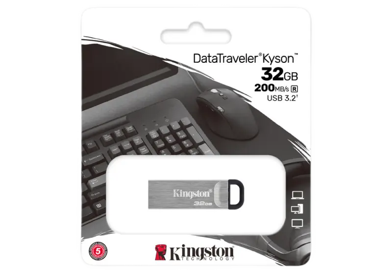 USB Flash накопитель Kingston DataTraveler Kyson 32ГБ Серебристый
