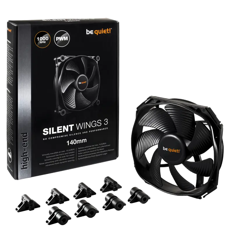 Вентилятор для ПК be quiet! SILENT WINGS 3 PWM 140 мм Черный