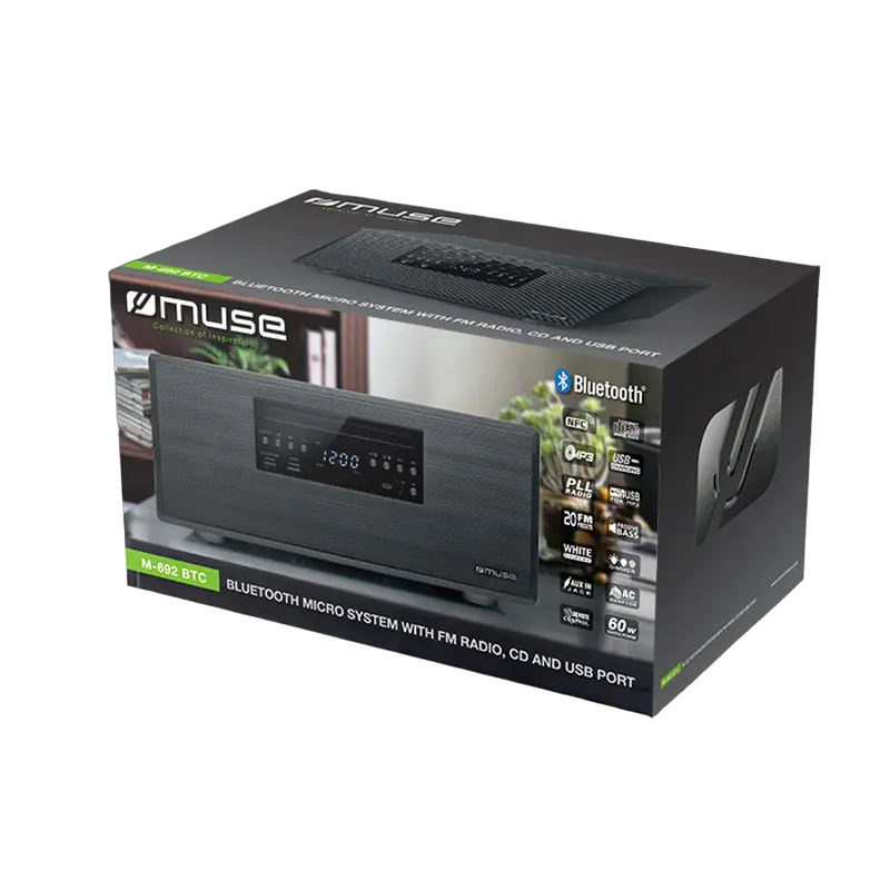 Difuzoare pentru casă fără fir MUSE M-692 BTC Negru