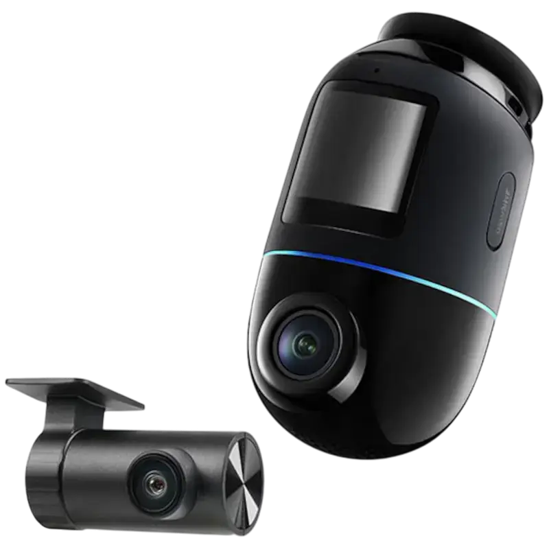 Комплект видеорегистраторов передней и задней панели автомобиля 70mai 4K Omni X800+Rear Cam+SD Card Черный