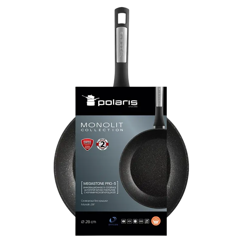 Сковорода Polaris Monolit-28F Monolit Чёрный