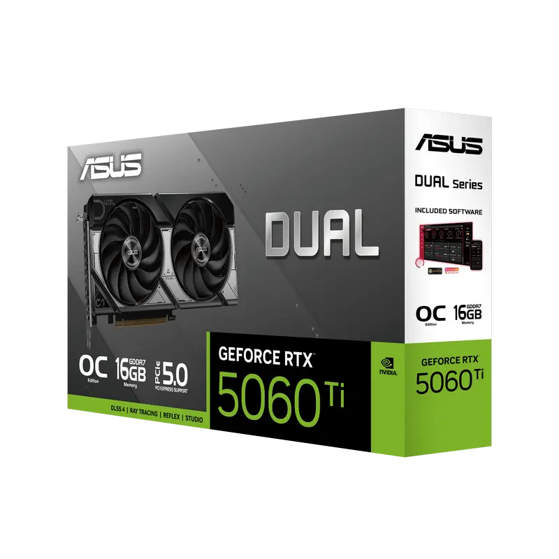 Видеокарта ASUS Dual GeForce RTX 5060 Ti OC