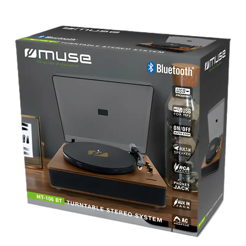 Placă turnantă de vinil MUSE MT-106 BT Cafeniu