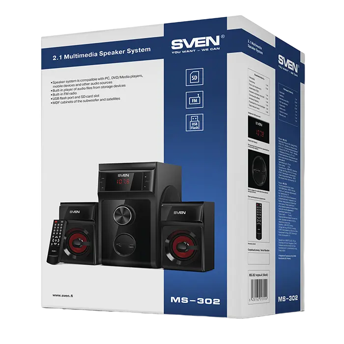 Компьютерные колонки SVEN MS-302 Черный