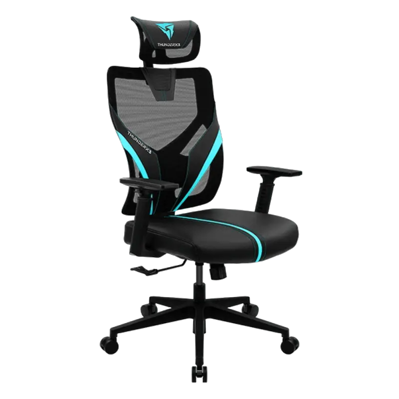 Игровое кресло ThunderX3 Yama1 Искусственная кожа Чёрный/Голубой