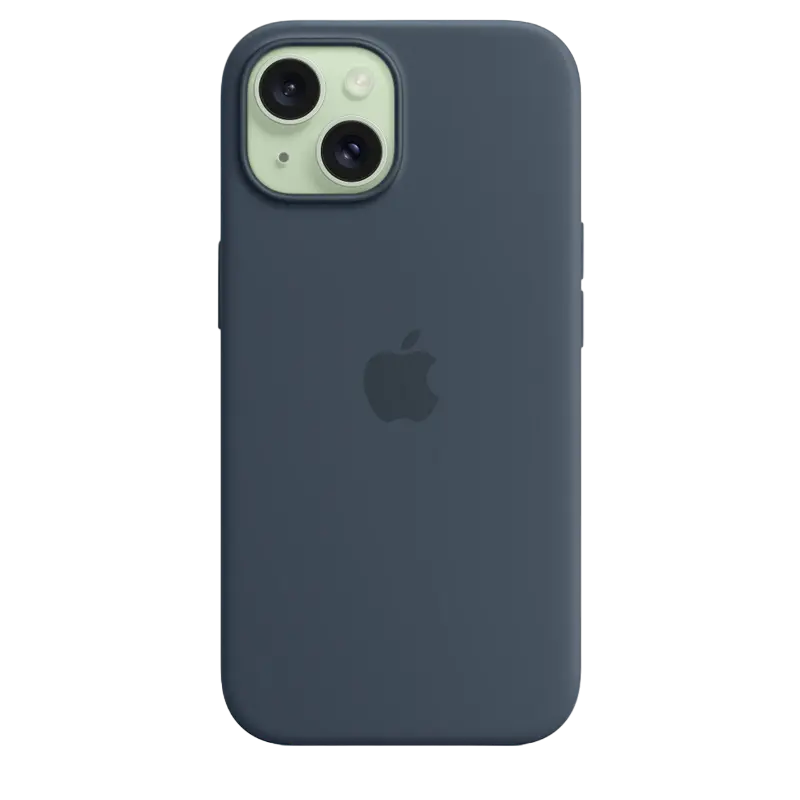 Husă Apple iPhone 15 Silicone Case MagSafe Husă din silicon Storm albastru