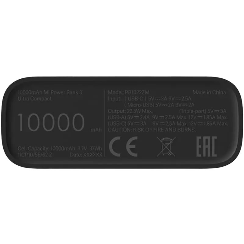 Портативное зарядное устройство Xiaomi Power Bank 3 Черный