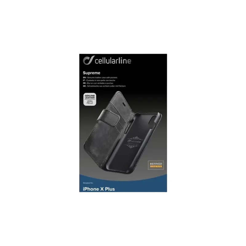 Husă tip carte Cellularline Apple iPhone XR Supreme Supreme Case Negru