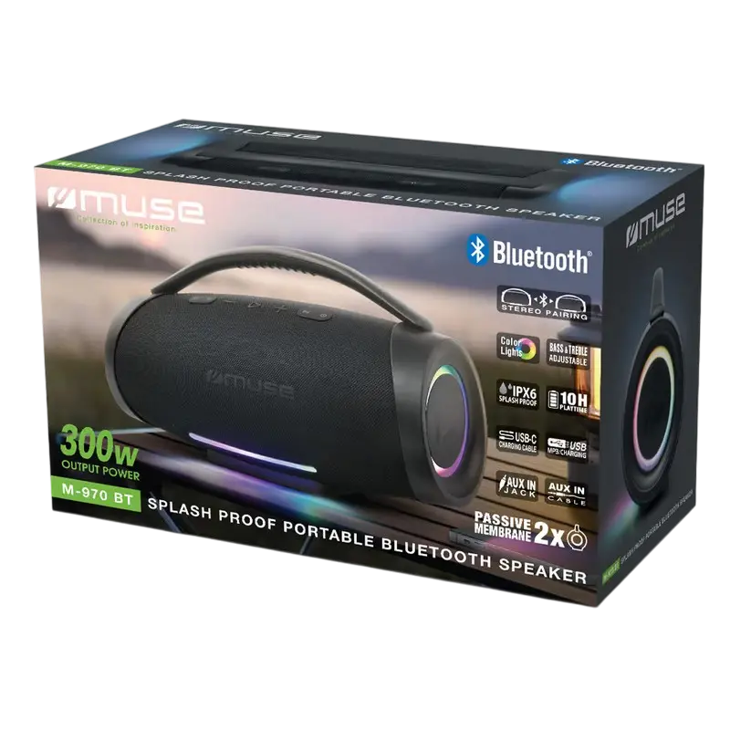 Портативная колонка MUSE M-970 BT Чёрный