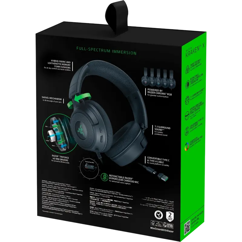 Наушники Razer Kraken V4 X Чёрный