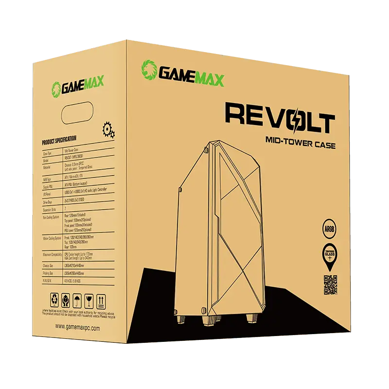 Компьютерный корпус Gamemax REVOLT Midi-Tower Черный