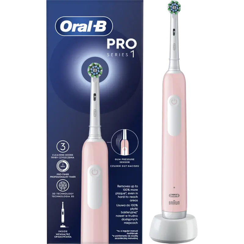 Электрическая зубная щетка Для взрослых Braun Pro Series 1 CrossAction Розовый