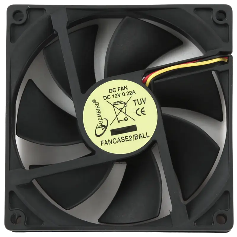 Вентилятор для ПК Gembird FANCASE2/BALL 90 мм Черный