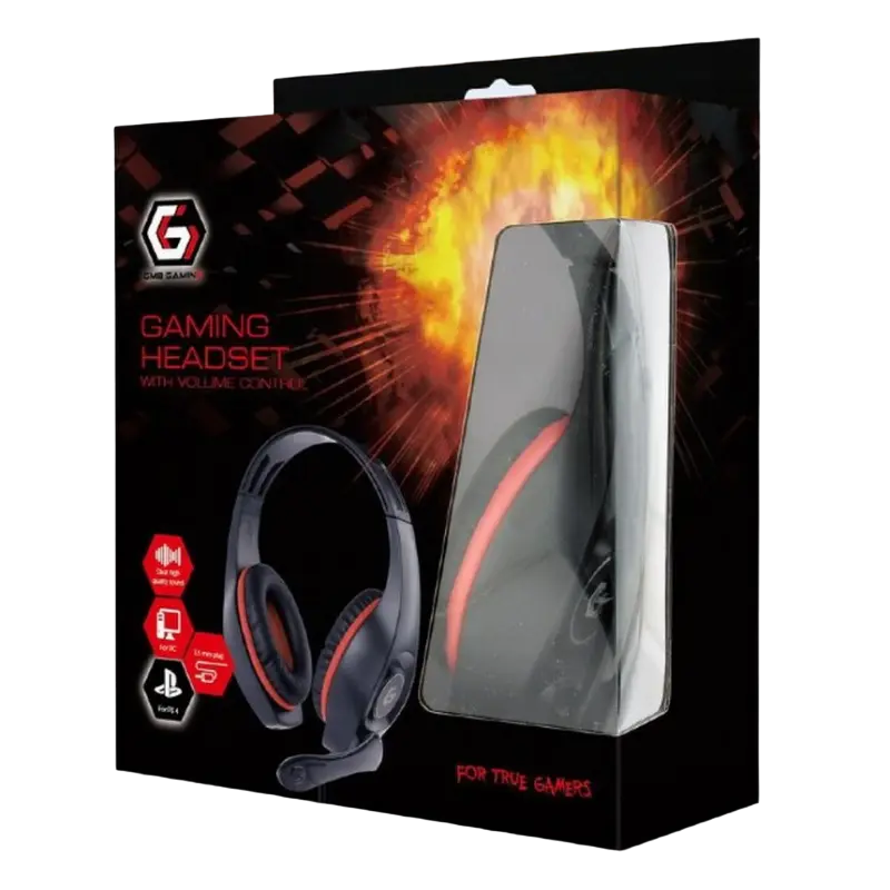 Наушники Gembird GHS-05-R Чёрный/Красный