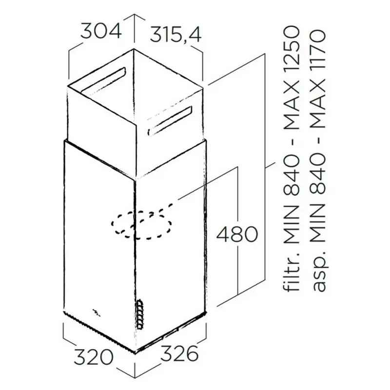 Встраиваемая Вытяжка Elica Haiku Island BL/A/32 Черный