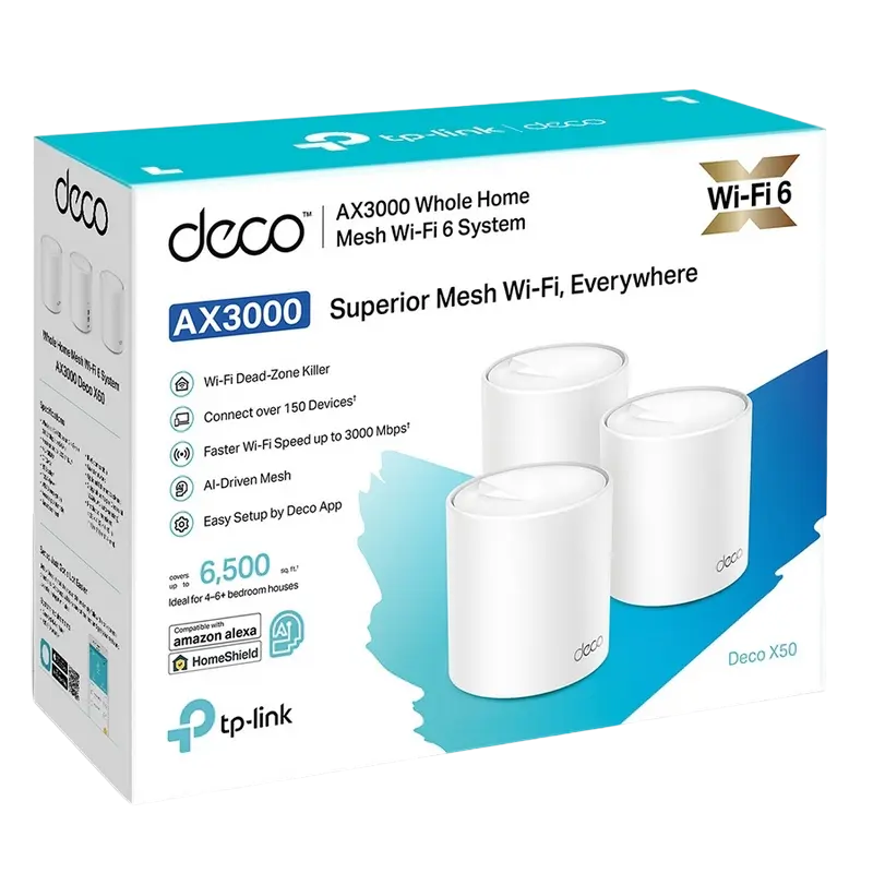 Домашняя Mesh Wi-Fi система TP-LINK Deco X50 (3-pack) Белый