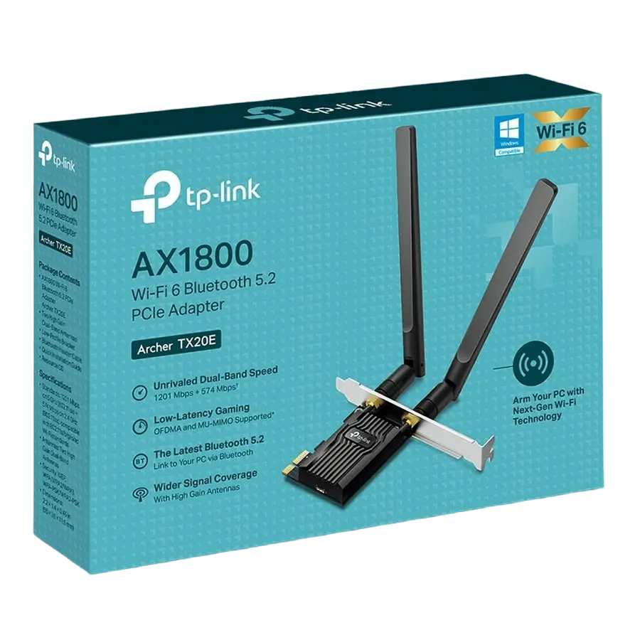 Сетевой адаптер PCIe TP-LINK Archer TX20E Черный