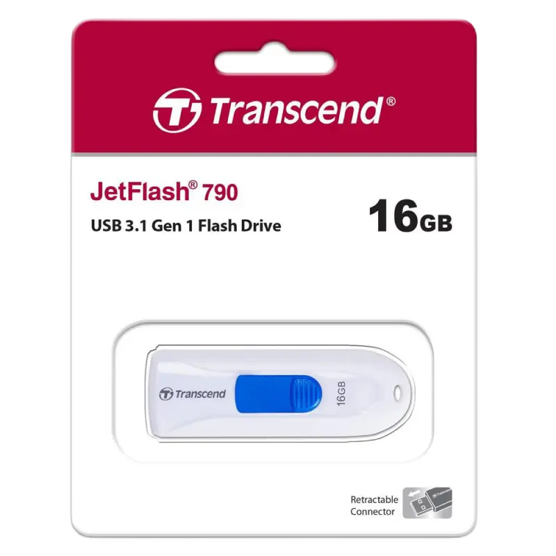 USB Flash накопитель Transcend JetFlash 790 16ГБ Белый