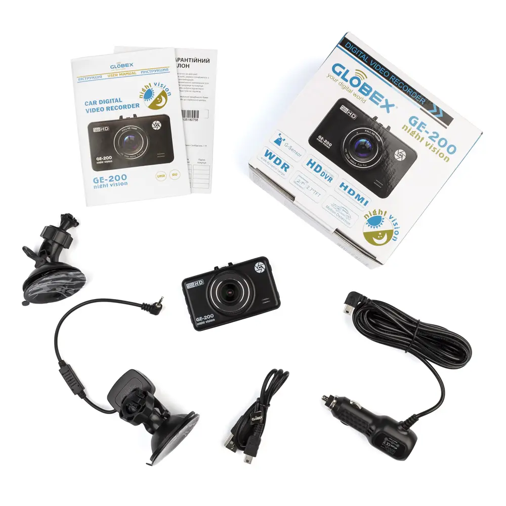 Автомобильный видеорегистратор Globex GE-200nv Черный