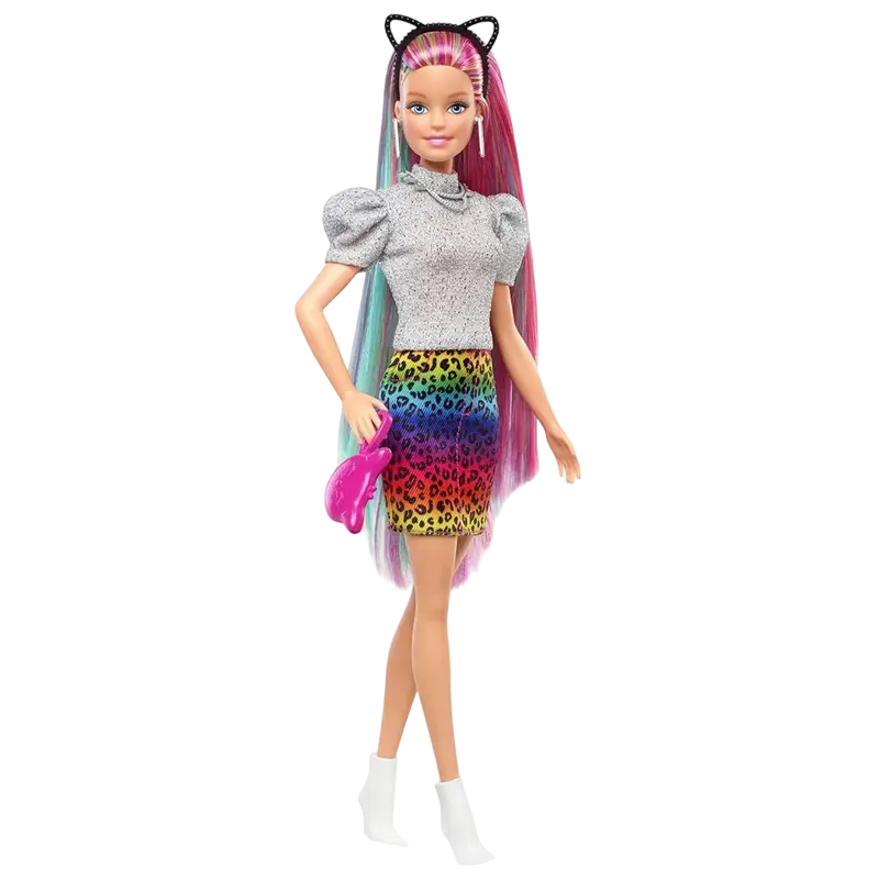Barbie Leopard rainbow hair