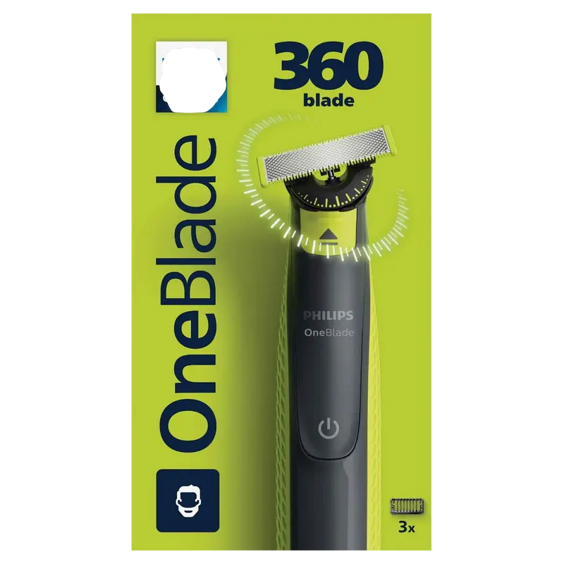 Мужской Триммер Philips OneBlade 360 Черный | Зелёный