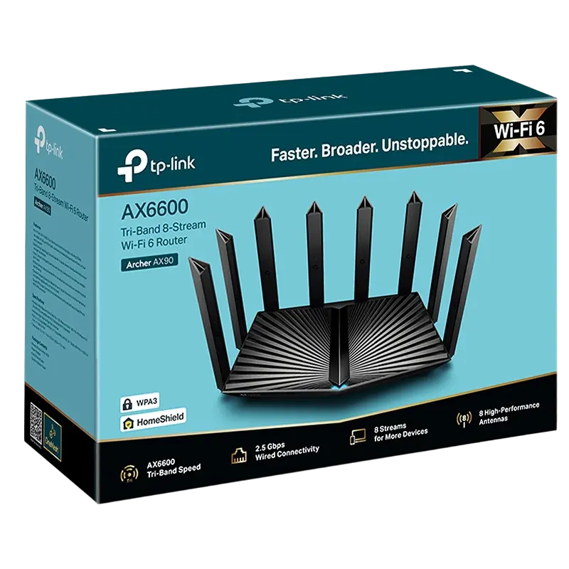 Router fără fir TP-LINK Archer AX90 Negru