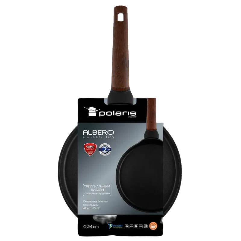 Блинная сковорода Polaris Albero-24PC Albero Чёрный