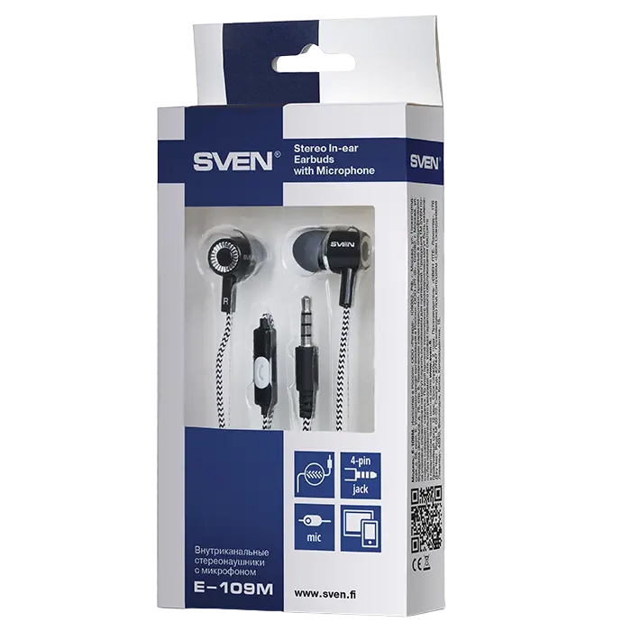 Наушники SVEN E-109M Чёрный