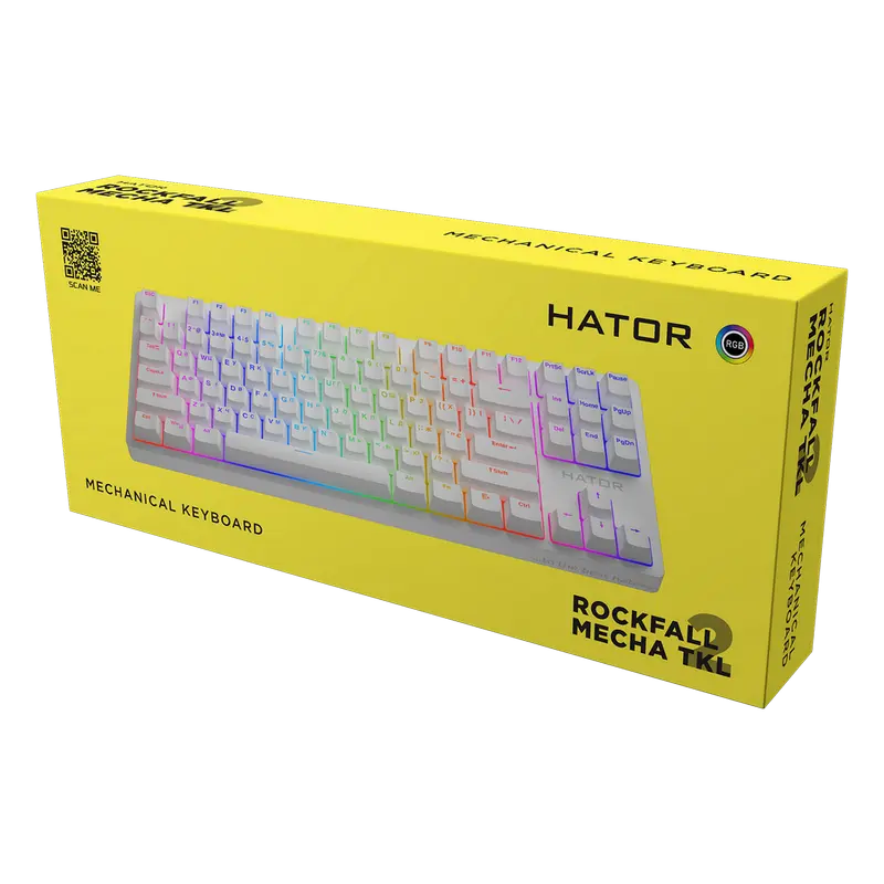 Клавиатура HATOR Rockfall 2 Mecha TKL Механический Белый