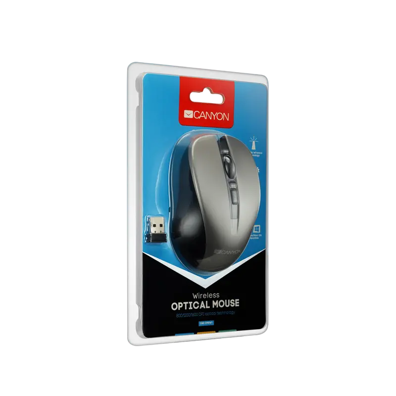 Беcпроводная мышь Canyon MW-1 Беспроводное Серый