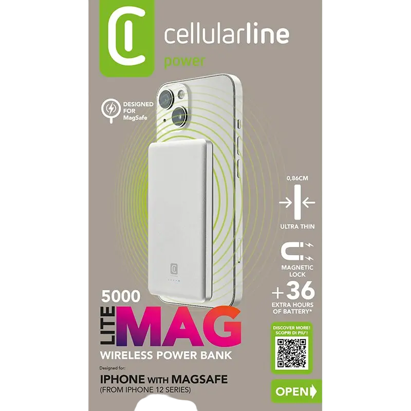 Acumulator extern Cellularline MAG LITE 5000 Alb
