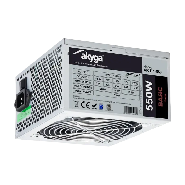 Tip Блок питания для компьютеров Sohoo ATX-550W ATX Серебристый