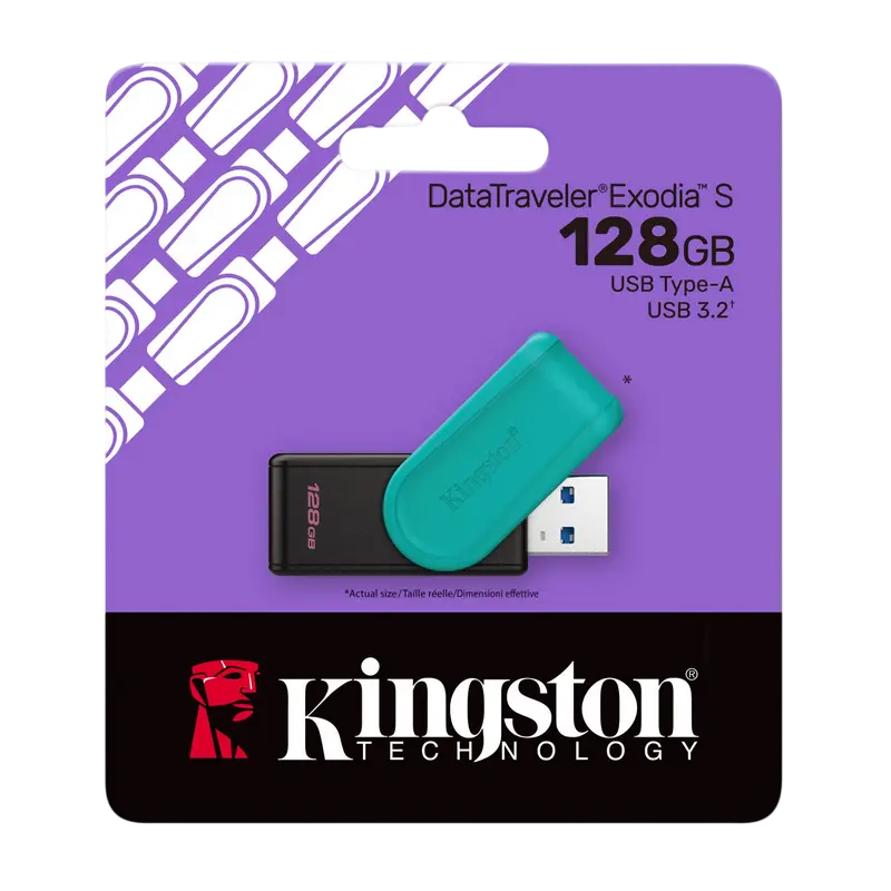 USB Flash накопитель Kingston DataTraveler Exodia S 128ГБ Черный | Зелёный