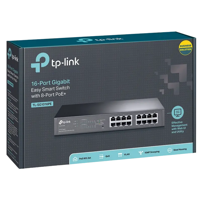 Comutator PoE TP-LINK Easy Smart Switch Negru