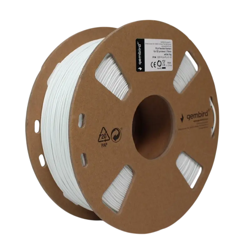Нить для 3D-принтера Gembird 3DP-PLA-FL-01-W Белый