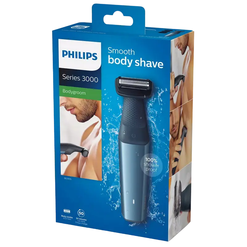 Мужской Триммер Philips Bodygroom Series 3000 Чёрный | Серый