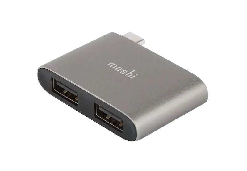 Adaptor pentru cablu USB Moshi USB-C to Dual USB-A Adapter Gri