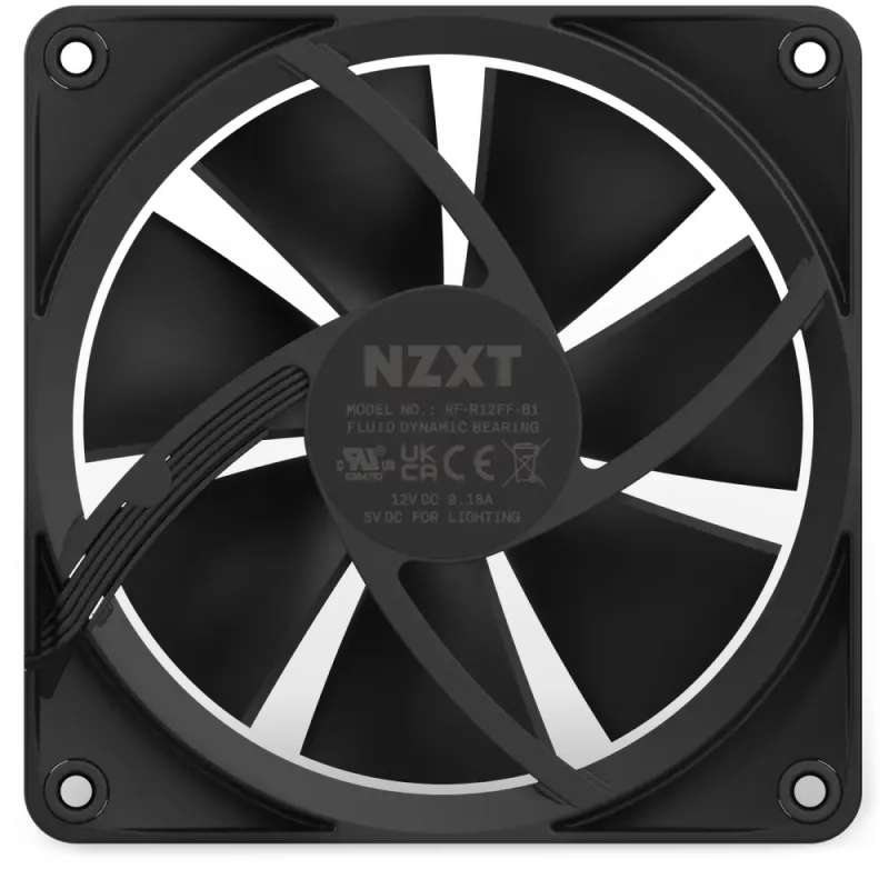 Вентилятор для ПК NZXT F120 RGB 120 мм Черный