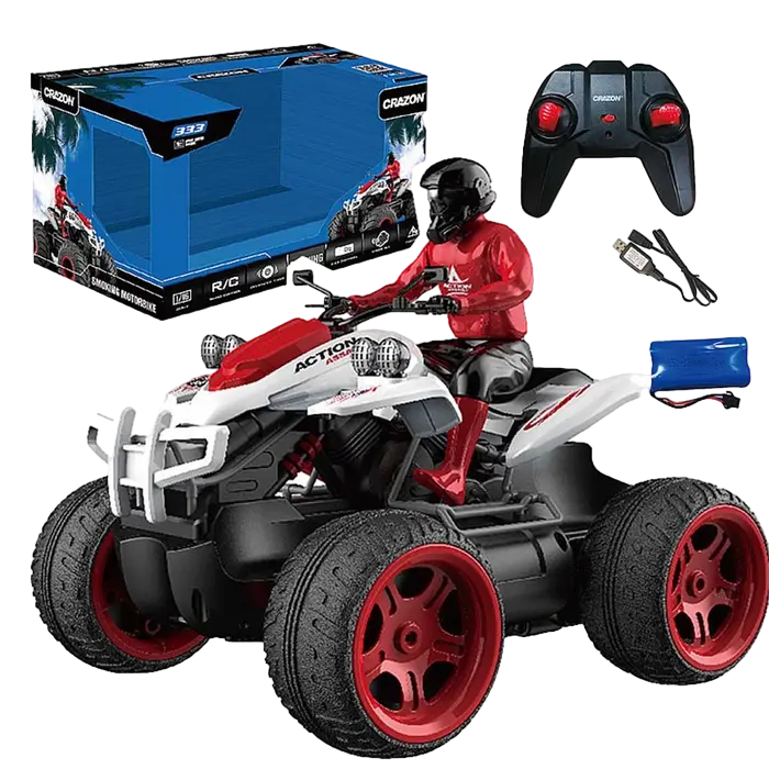 Jucărie cu telecomandă Crazon Motorcycle Smoking Beach Negru/Rosu