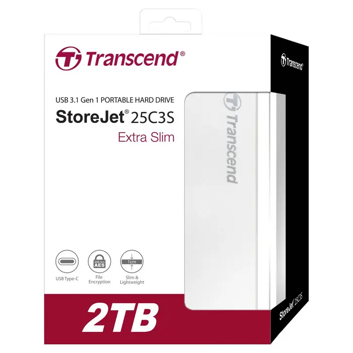 HDD portabil extern Transcend StoreJet 25C3S 2 TB Argintiu