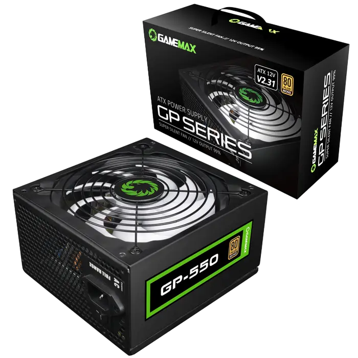 Tip Блок питания для компьютеров Gamemax GP-550 ATX Черный