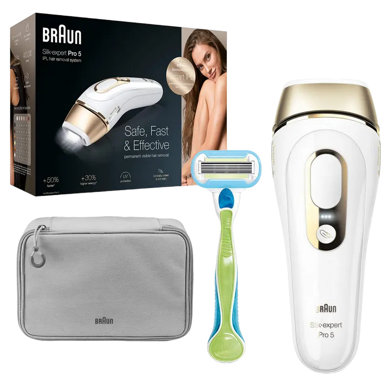 Фотоэпилятор Braun Silk-expert IPL Pro 5 PL5014 Белый/Золотой