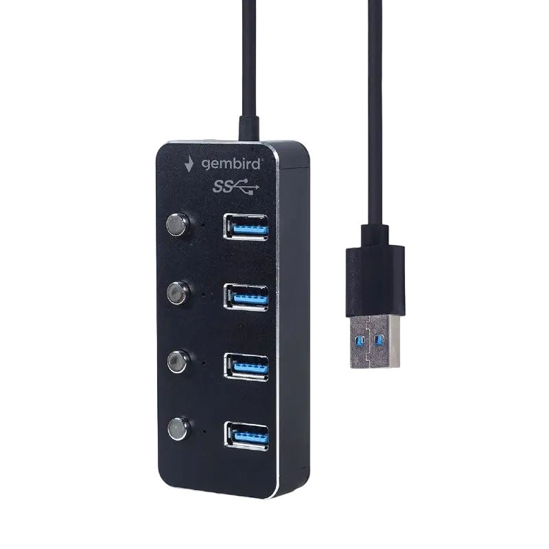 USB-концентратор Gembird UHB-U3P4P-01 Черный