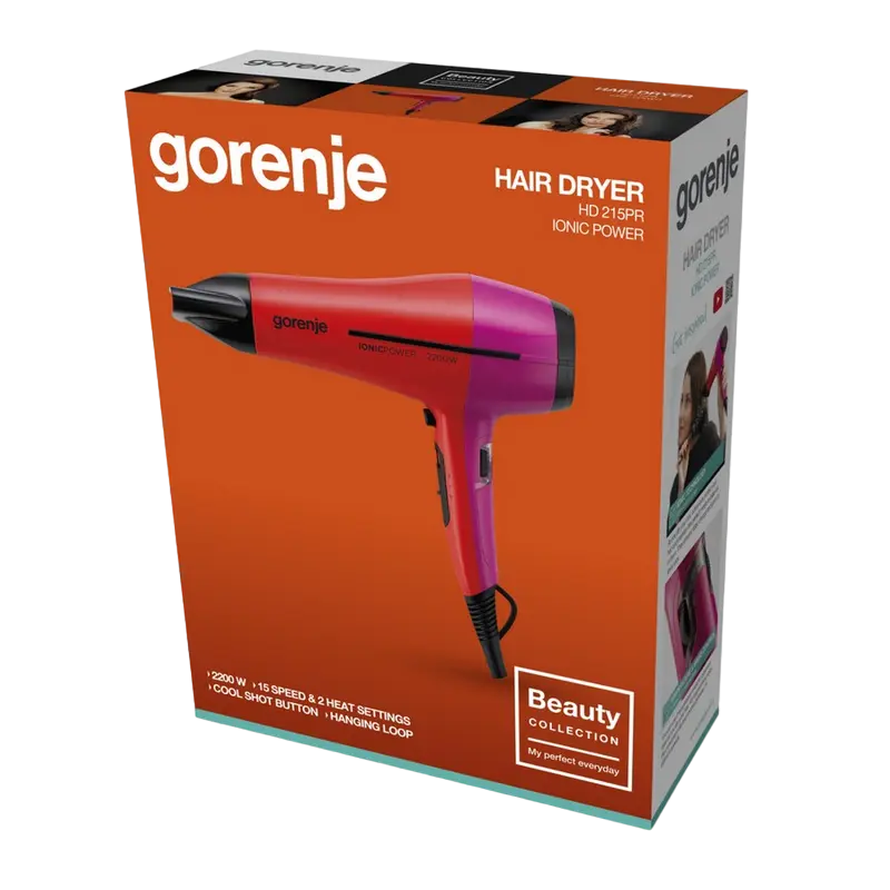 Фен Gorenje HD215PR Розовый | Красный