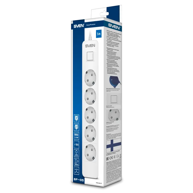 Prelungitor electric SVEN SF-05 Negru