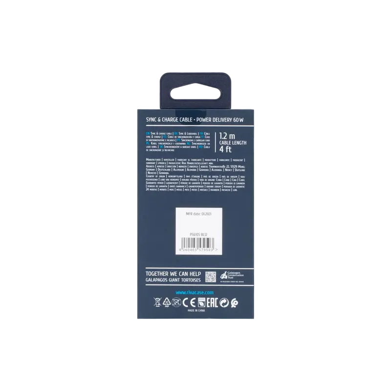 Кабель для зарядки и передачи данных Rivacase PS6105 BL12 Синий