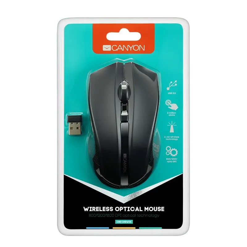 Беcпроводная мышь Canyon MW-5 Беспроводное Чёрный