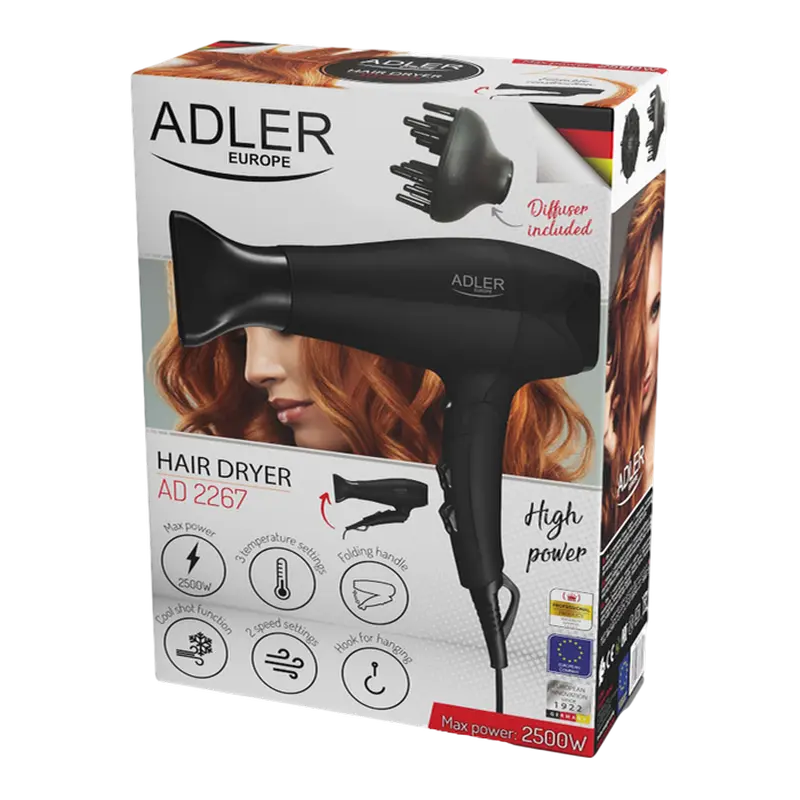 Фен Adler AD-2267 Чёрный