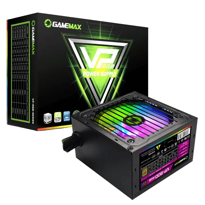 Tip Блок питания для компьютеров Gamemax VP-800 ATX Черный